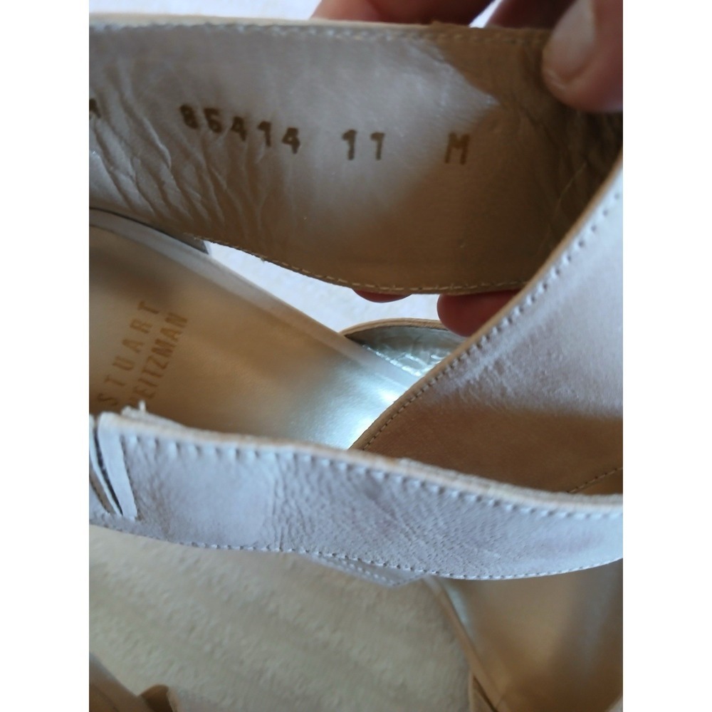 Stuart Weitzman Nude Leather High Heel Sandals Size 11 – Zip Back, 3" Heel - Picture 9 of 11